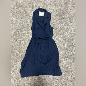 Anthropology Elegant Navy Blue Sleeveless Wrap Dress XS/S